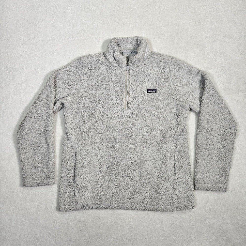 Patagonia Jacket‎ Girls XXL 16-18 White Los Gatos 1/4 Zip Sherpa Fleece Gorpcore